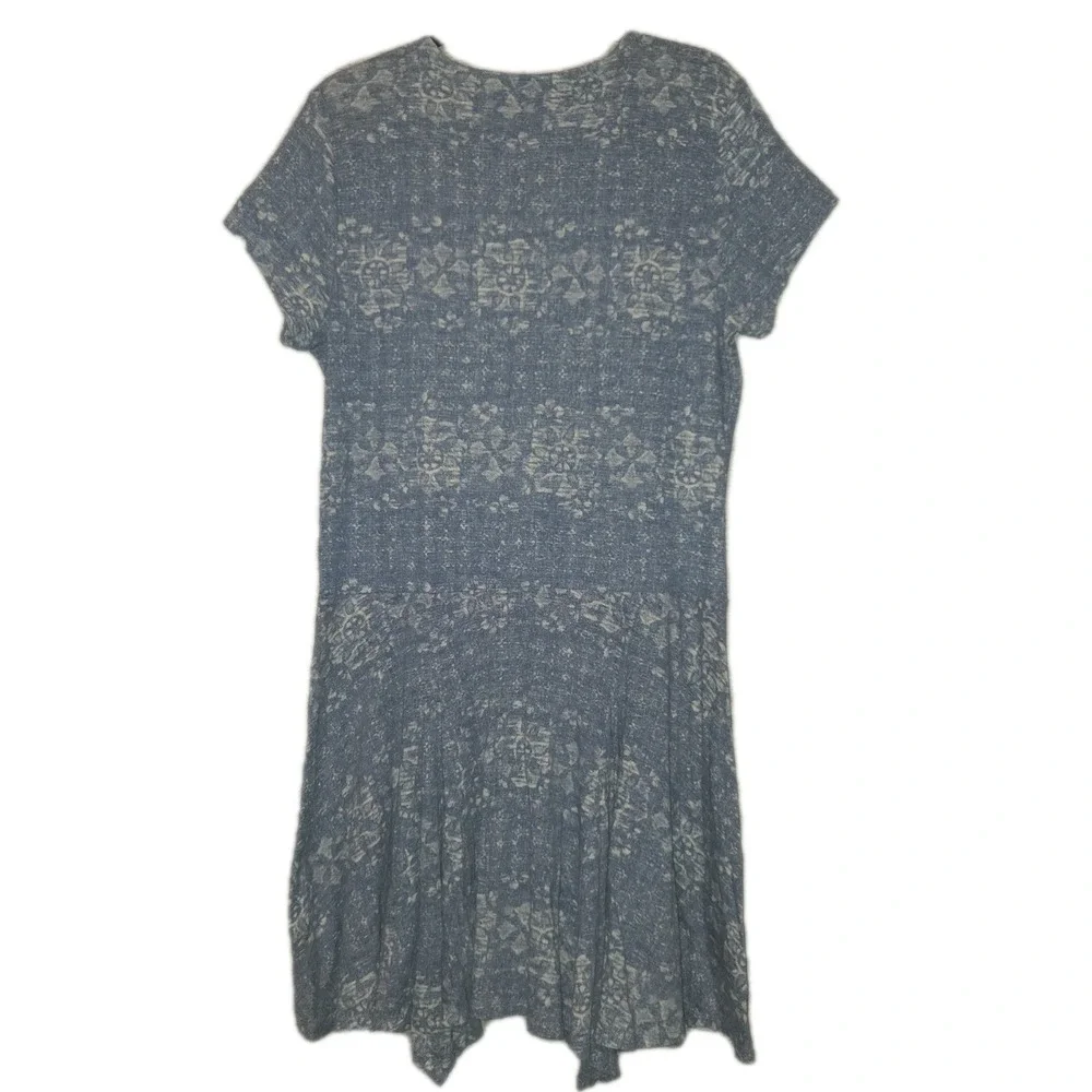 Lauren Ralph Lauren Dress Womens XL Blue Geometric Print 100% Cotton Jersey Soft - Picture 7 of 7